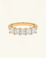 4mm Moissanite Princess Cut Half Eternity Ring