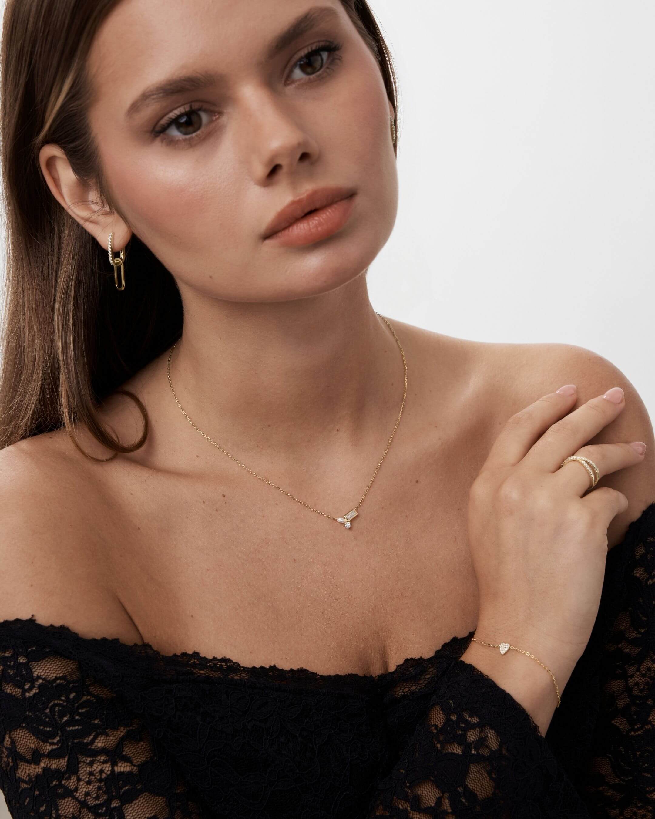 Moissanite Cluster Necklace
