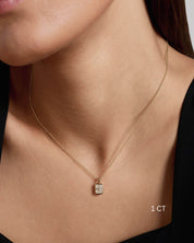 Radiant Cut Bezel Moissanite Necklace