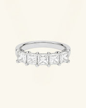 4mm Moissanite Princess Cut Half Eternity Ring