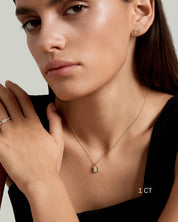 Radiant Cut Bezel Moissanite Necklace