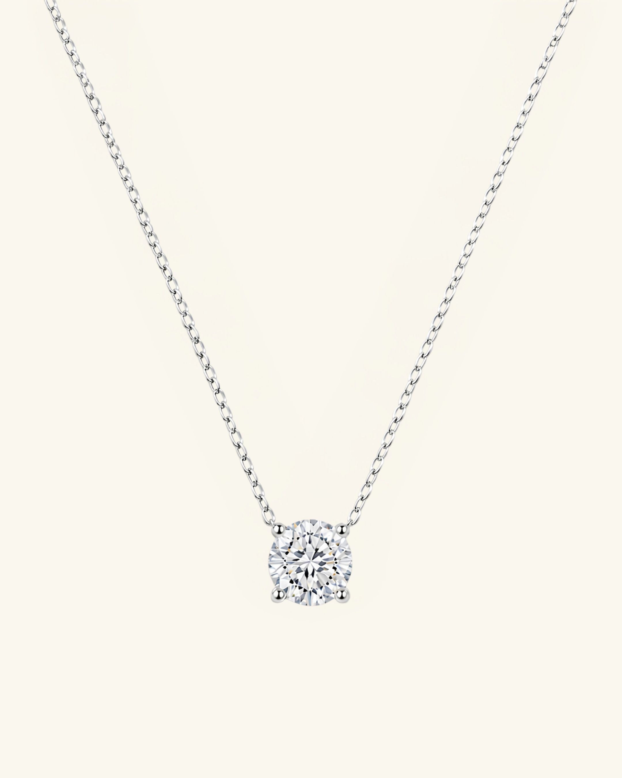Round Cut Moissanite Necklace