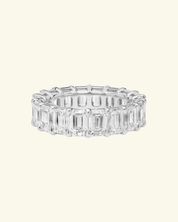 9ct Moissanite Emerald Cut Eternity Ring