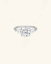 Three Stone Round Cut Moissanite Ring