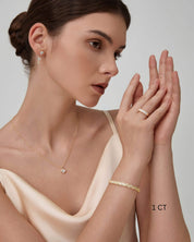 Cushion Cut Bezel Moissanite Necklace