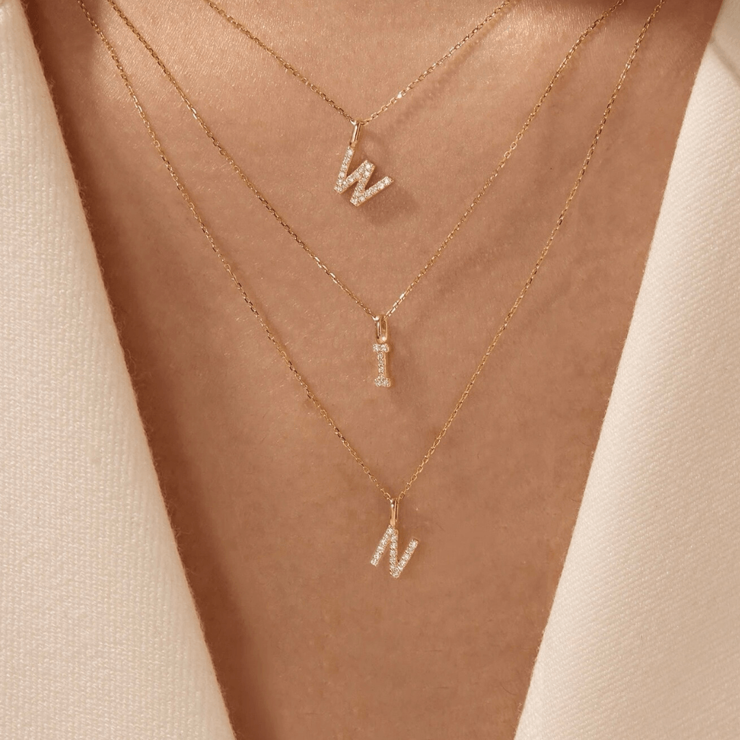 Moissanite Letter Necklace