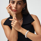 Moissanite Slim Dome Figure Ring