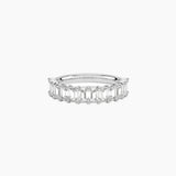 3 ct Emerald-Cut Moissanite Half Eternity Ring