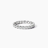 3 mm Wide Round-Cut Moissanite Bezel Eternity Ring
