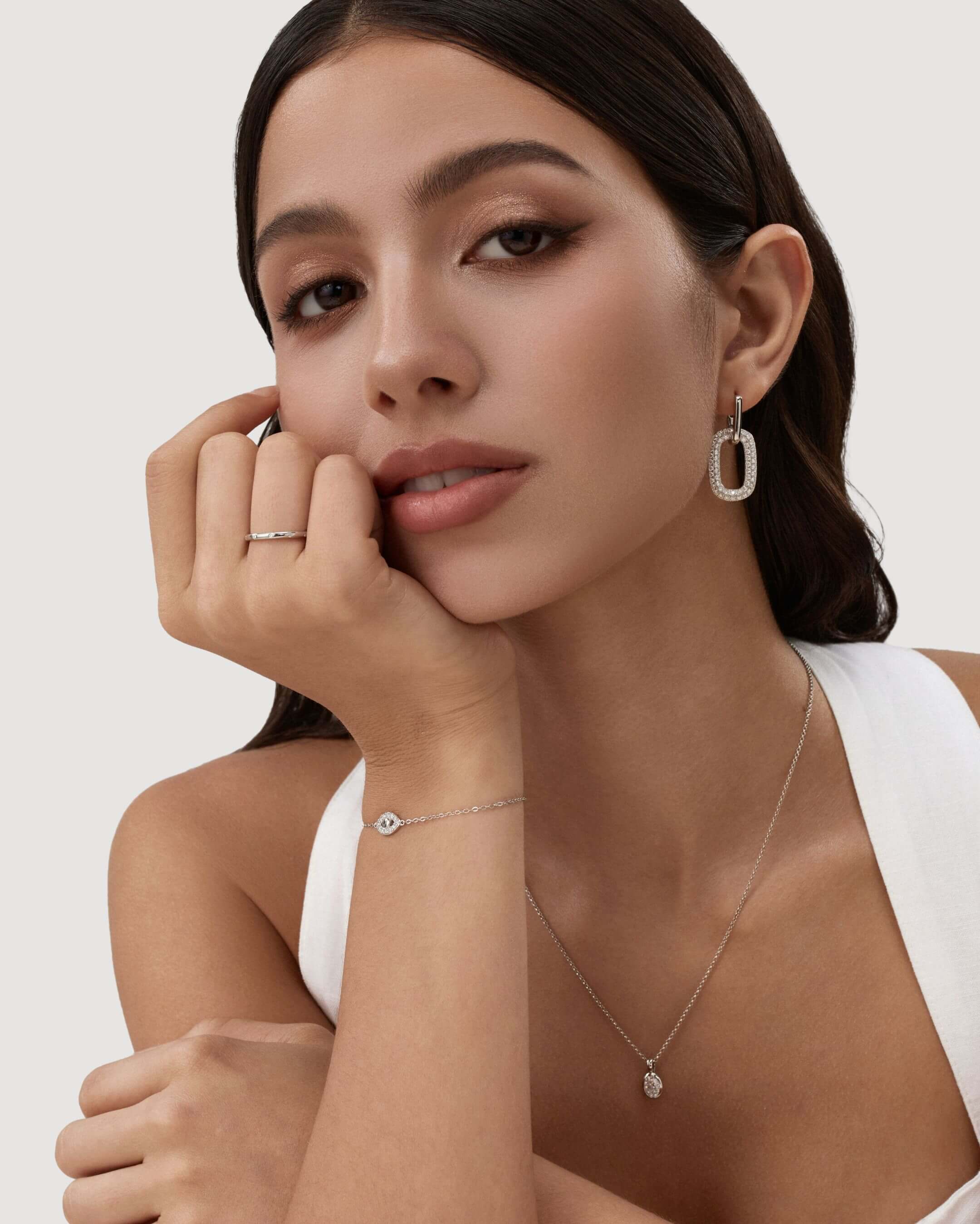 Moissanite Station Ring