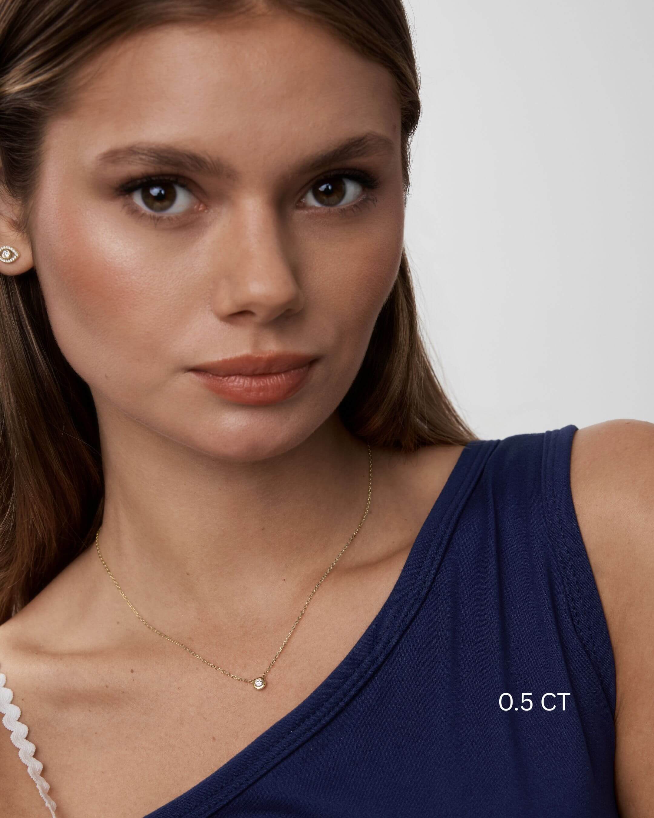 Bezel Set Moissanite Necklace