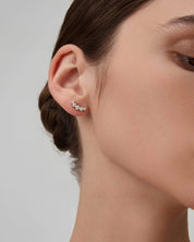 Curved Moissanite Stud Earrings