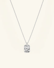 Radiant Cut Bezel Moissanite Necklace