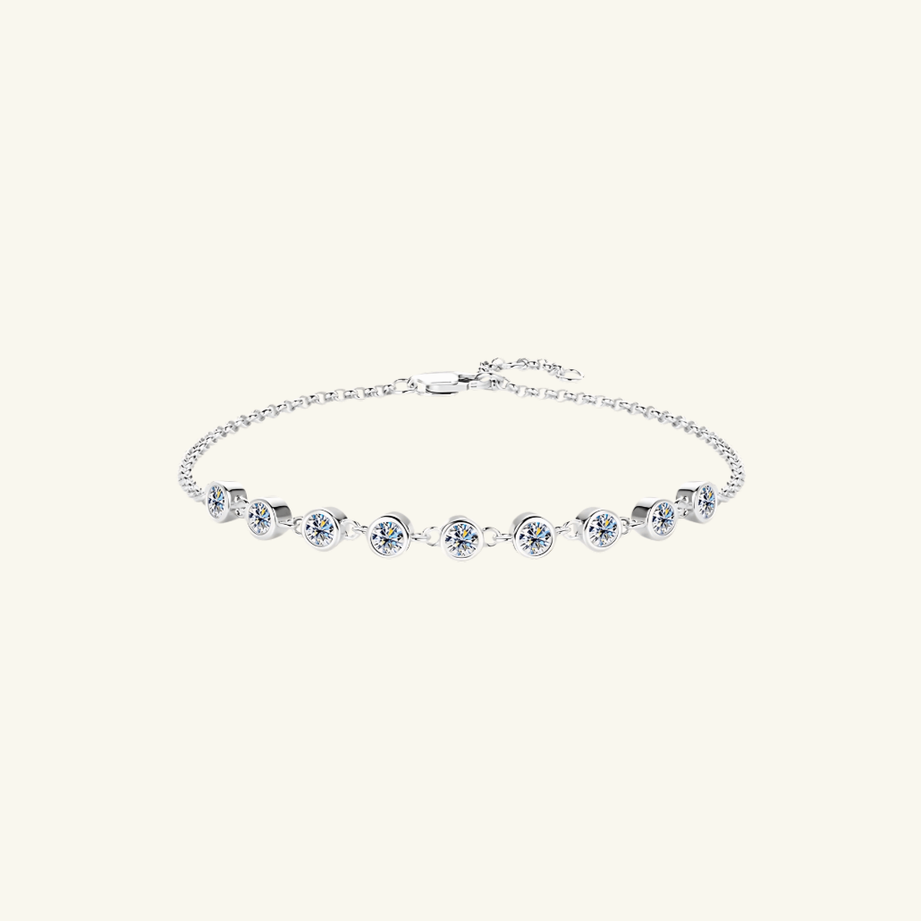 Bezel Moissanite Half Tennis Bracelet