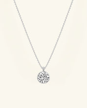 Round Cut Bezel Moissanite Necklace