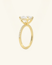 Princess Cut Pavé Hidden Halo Moissanite Ring