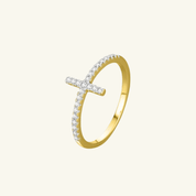 Moissanite Cross Ring