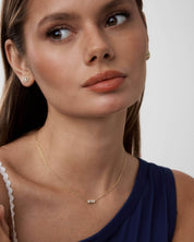 Moissanite Baguette Round Necklace