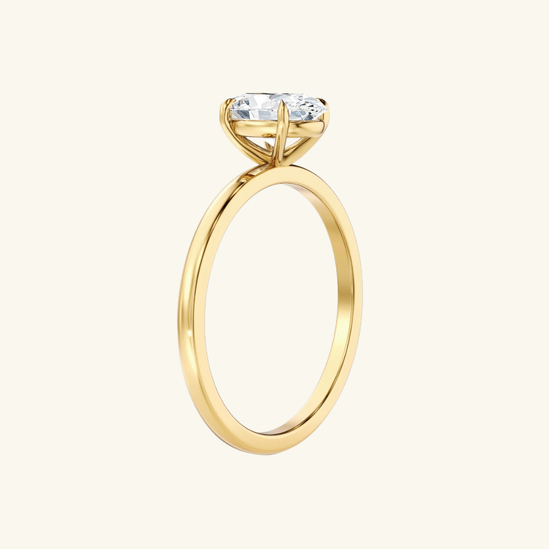 2ct Moissanite Pear Cut Solitaire Ring