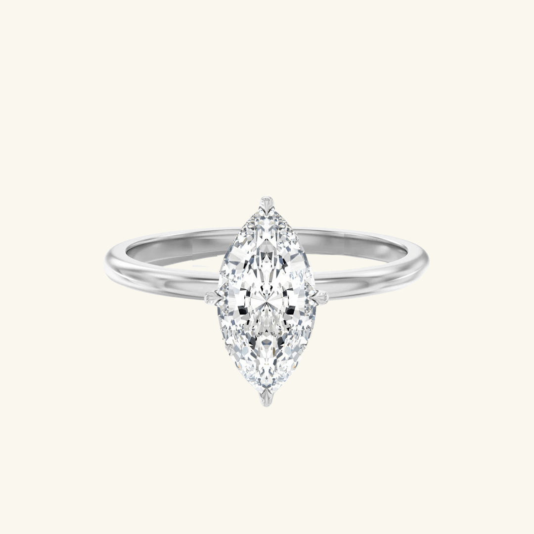 2ct Moissanite Marquise Cut Solitaire Ring