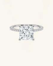 Princess Cut Pavé Hidden Halo Moissanite Ring