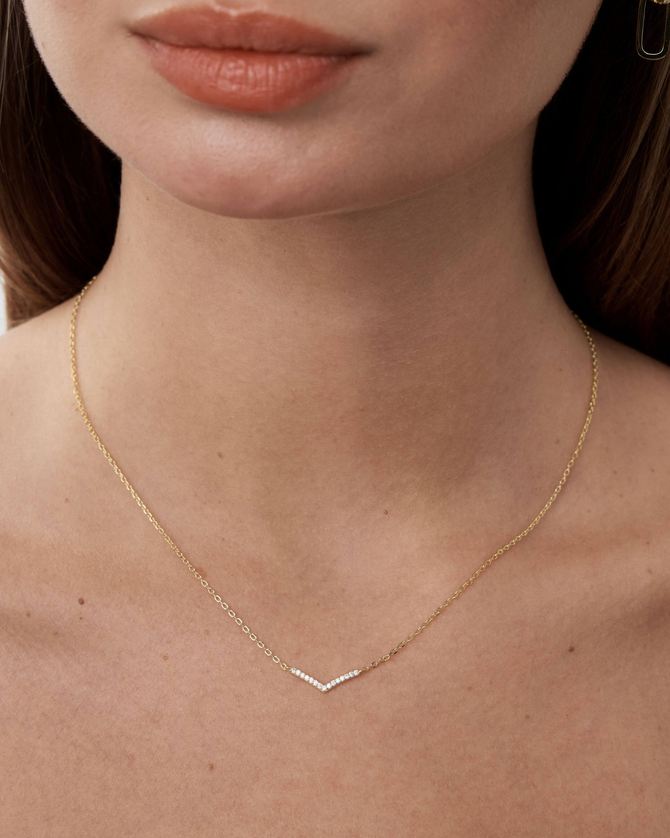 Pavé Moissanite Wishbone Necklace