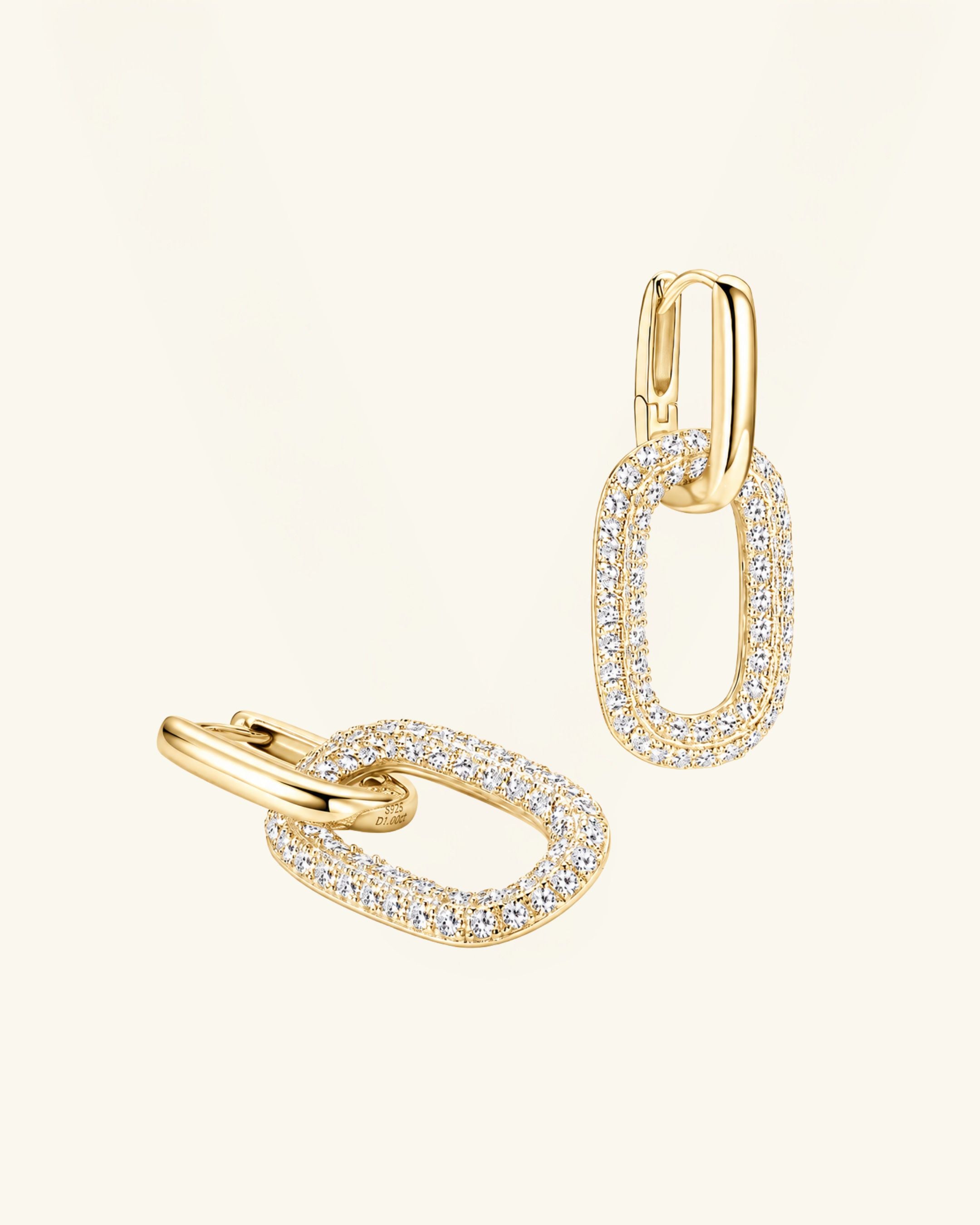 Multiway Bold Pavé Link Moissanite Earrings
