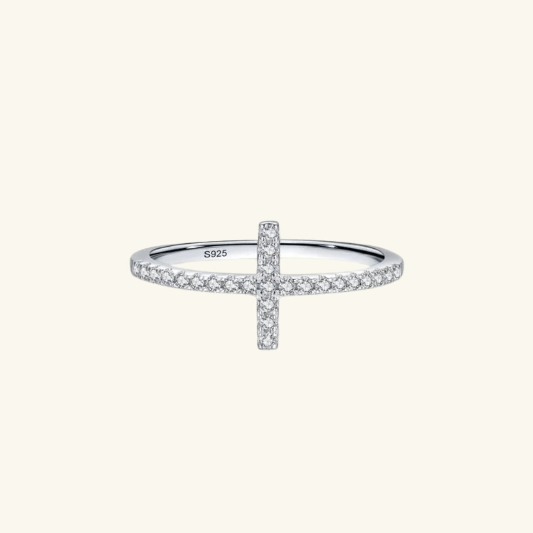Moissanite Cross Ring