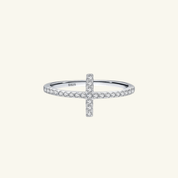 Moissanite Cross Ring
