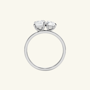 4ct Moissanite Toi Et Moi Pear And Emerald Ring