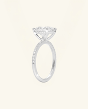 Princess Cut Pavé Hidden Halo Moissanite Ring