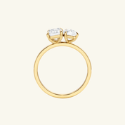 4ct Moissanite Toi Et Moi Pear And Emerald Ring