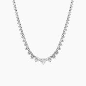 3–4.5 mm graduated moissanite tennis necklace in white gold vermeil, full product view.