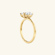 4ct Moissanite Toi Et Moi Pear And Emerald Ring