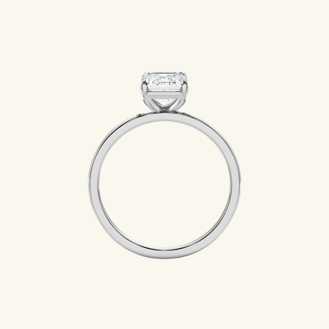 2ct Moissanite Emerald Cut Solitaire Ring