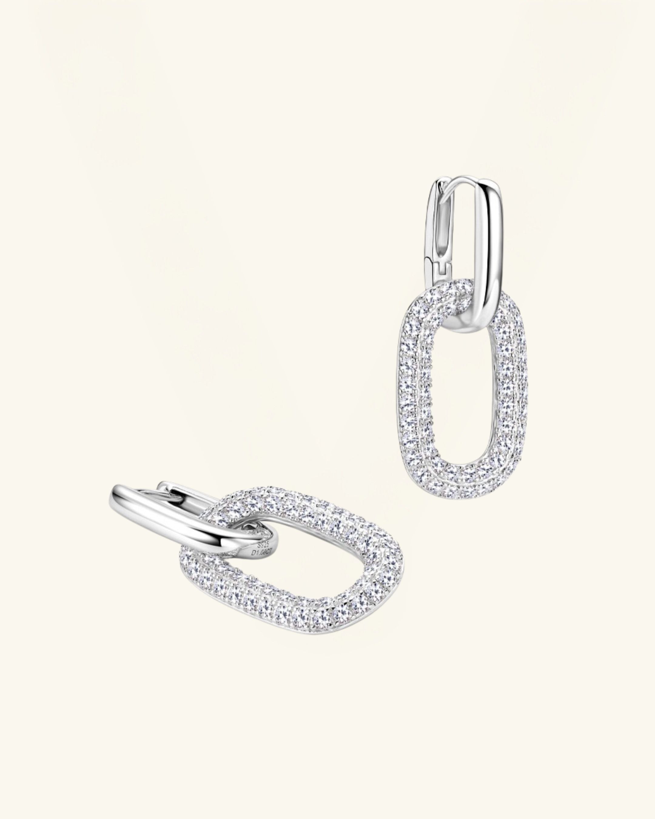 Multiway Bold Pavé Link Moissanite Earrings