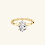 2ct Moissanite Pear Cut Solitaire Ring