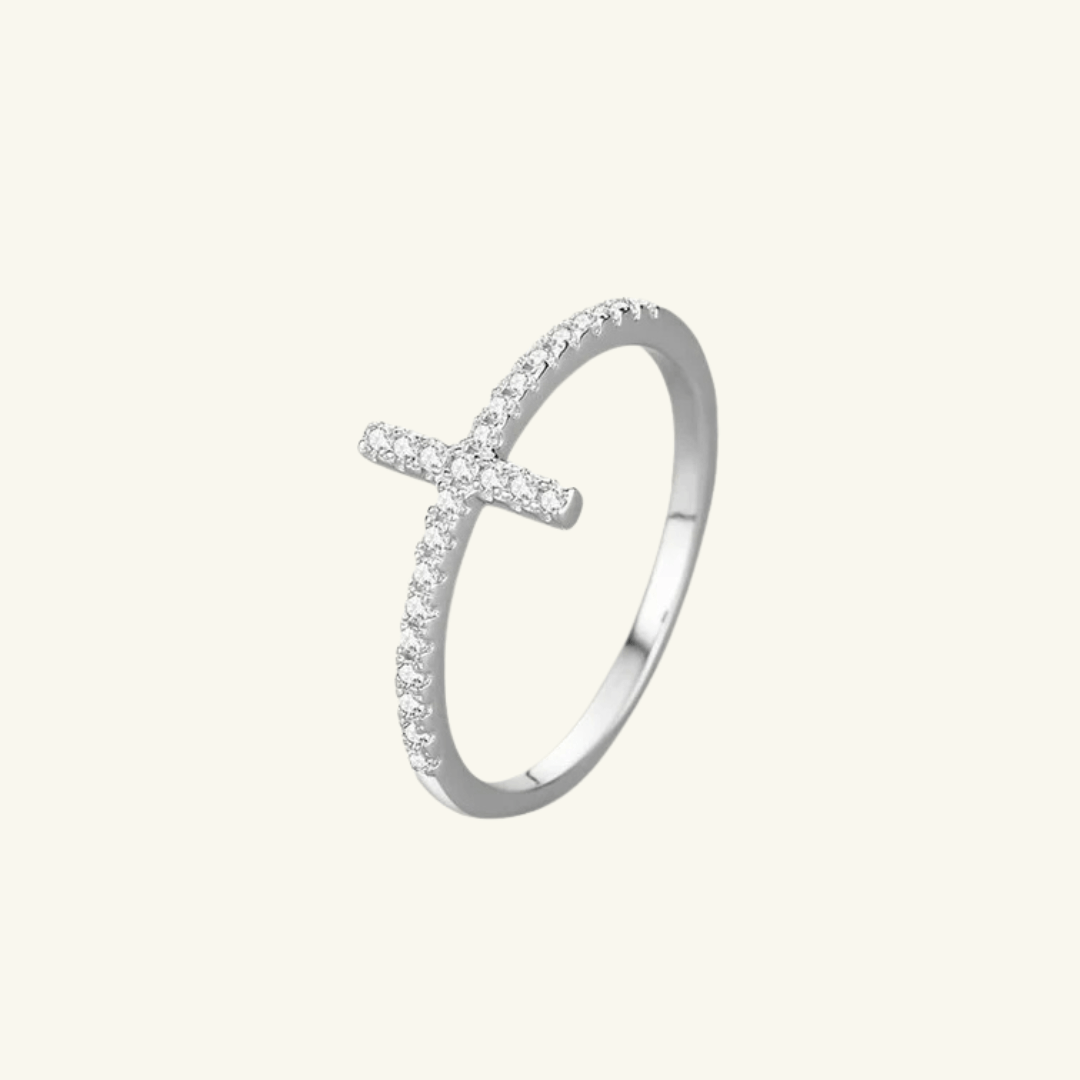 Moissanite Cross Ring