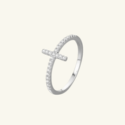 Moissanite Cross Ring