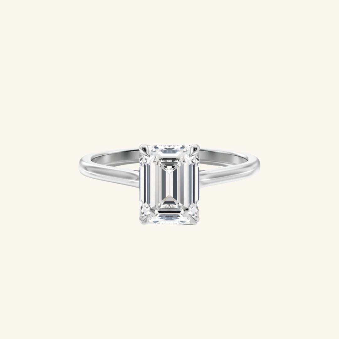 2ct Moissanite Emerald Cut Solitaire Ring