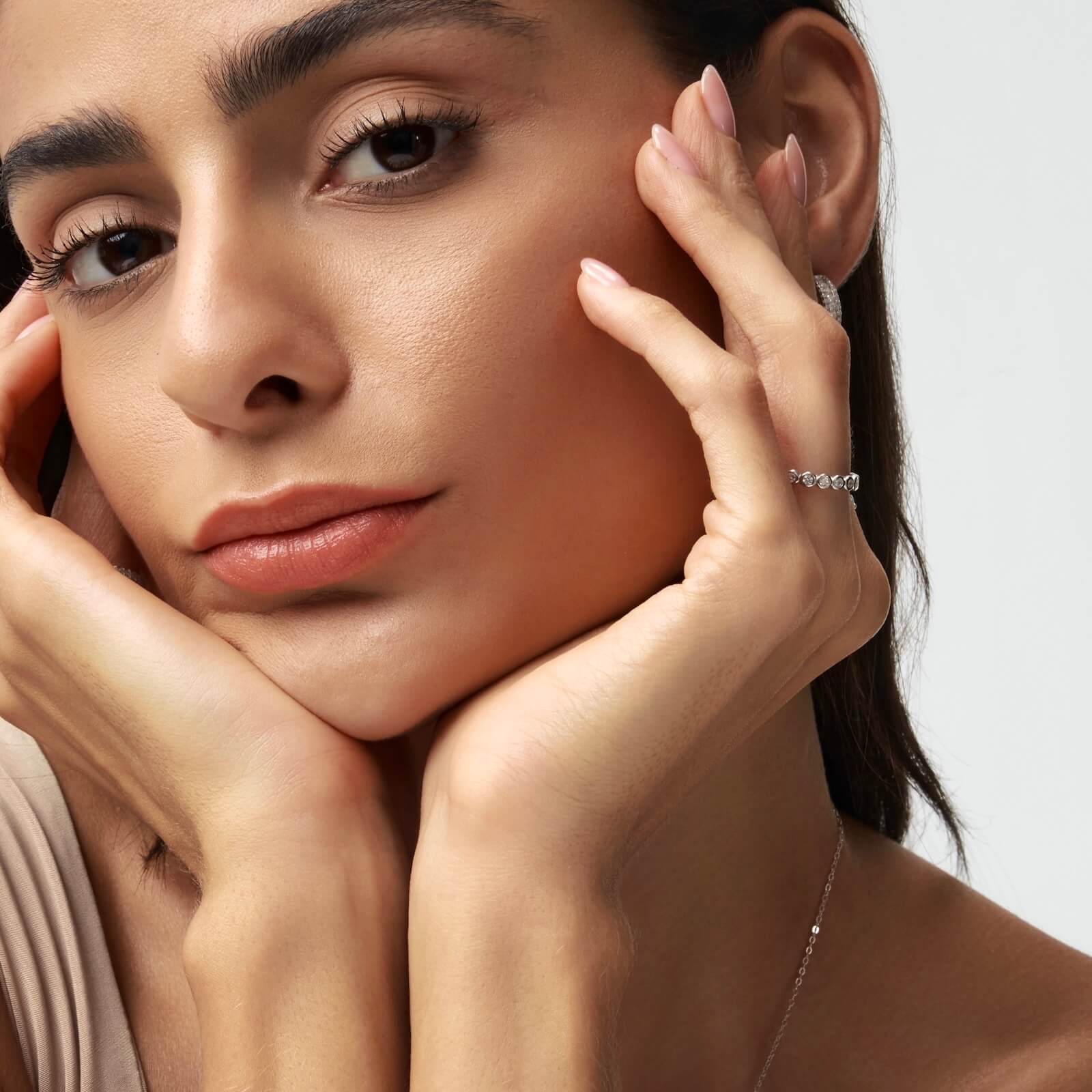 3mm Moissanite Round Cut Bezel Eternity Ring - Women's Rings - Someone & HerOwn