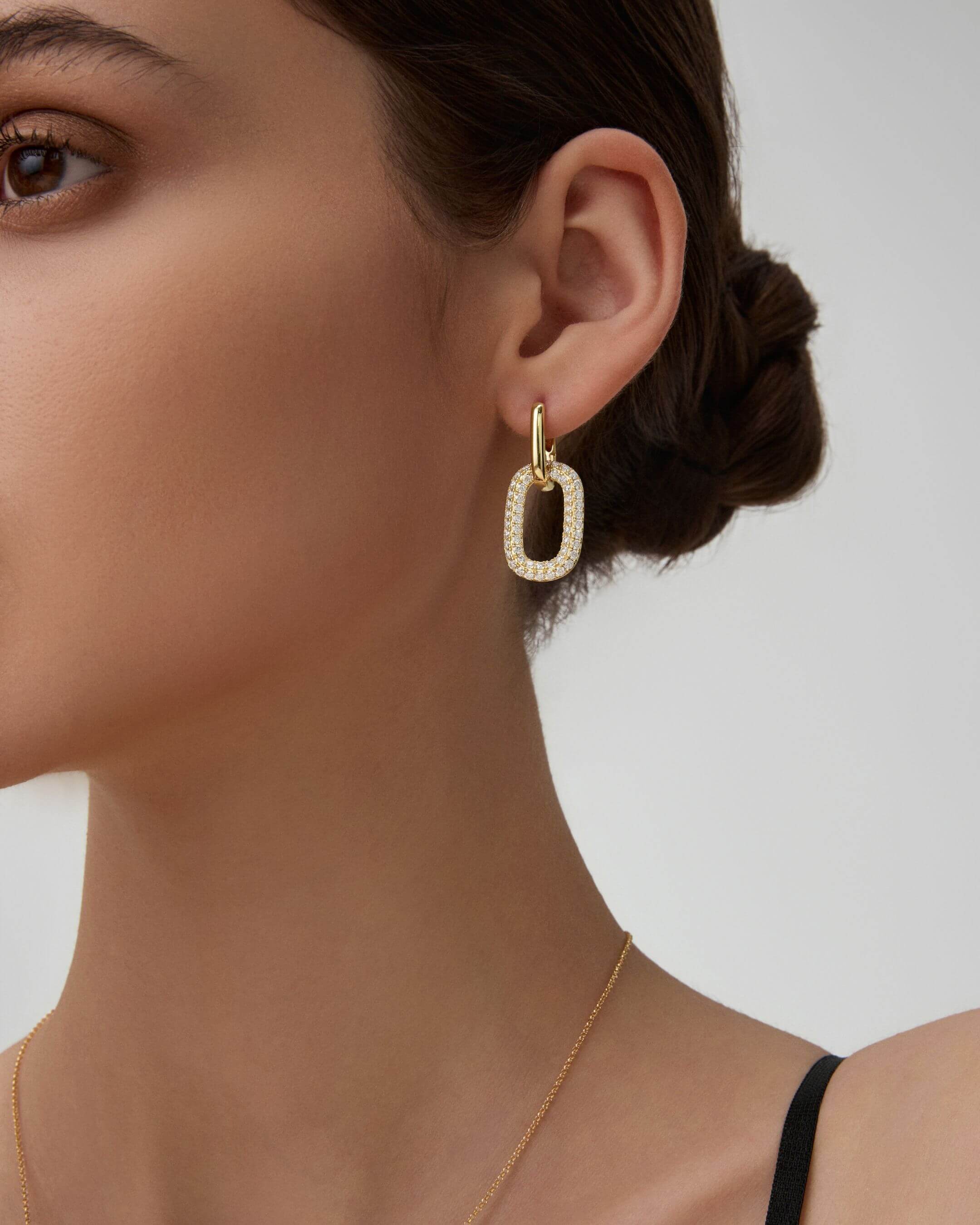 Multiway Bold Pavé Link Moissanite Earrings