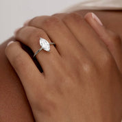 2ct Moissanite Marquise Cut Solitaire Ring