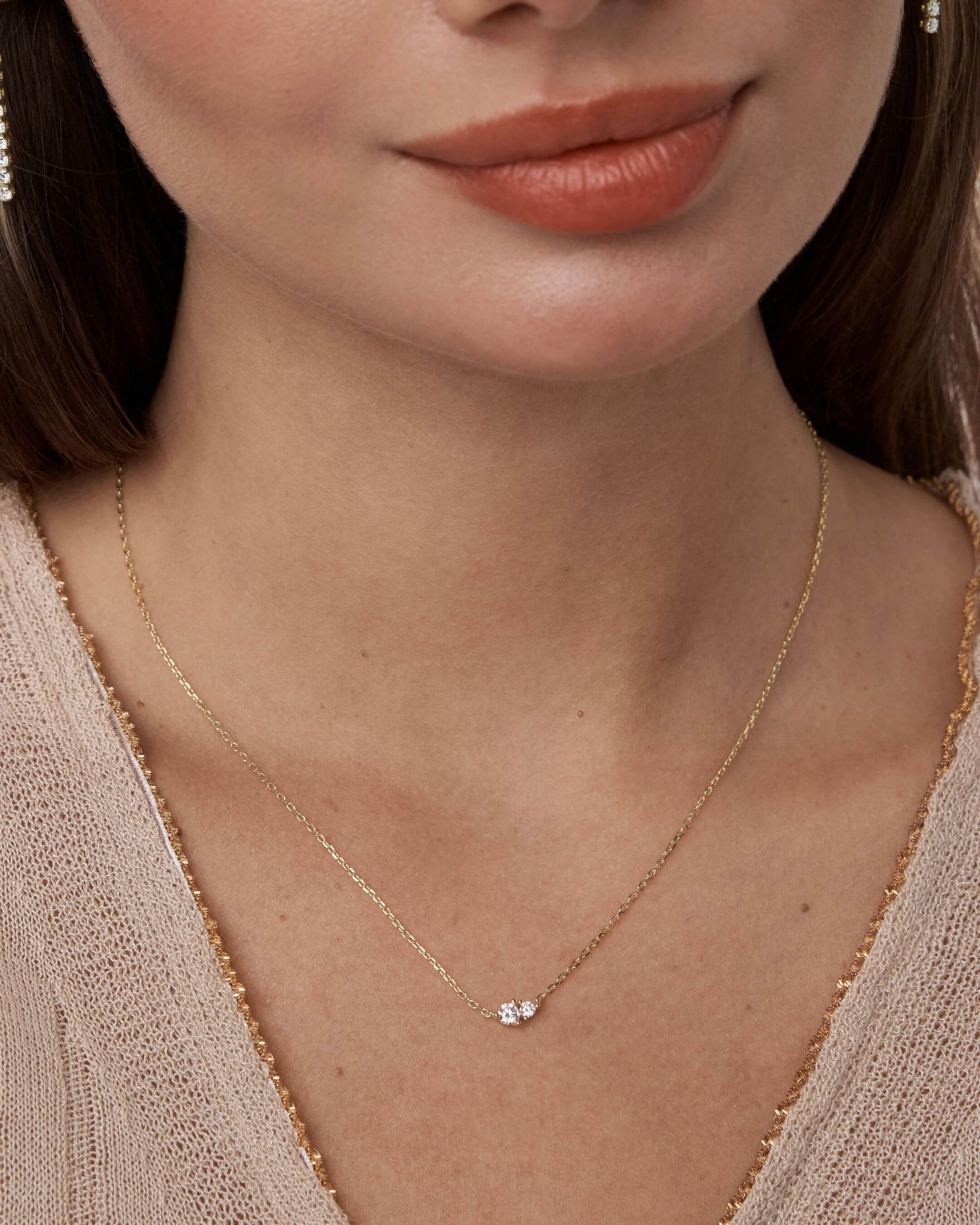 Moissanite Duo Necklace
