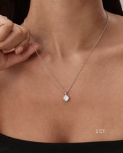 Cushion Cut Bezel Moissanite Necklace