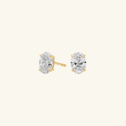 Oval Cut Moissanite Stud Earrings