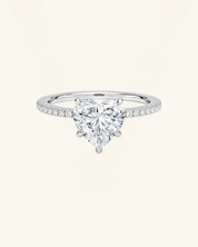 Heart Cut Pavé Hidden Halo Moissanite Ring