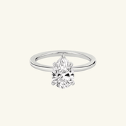 2ct Moissanite Pear Cut Solitaire Ring