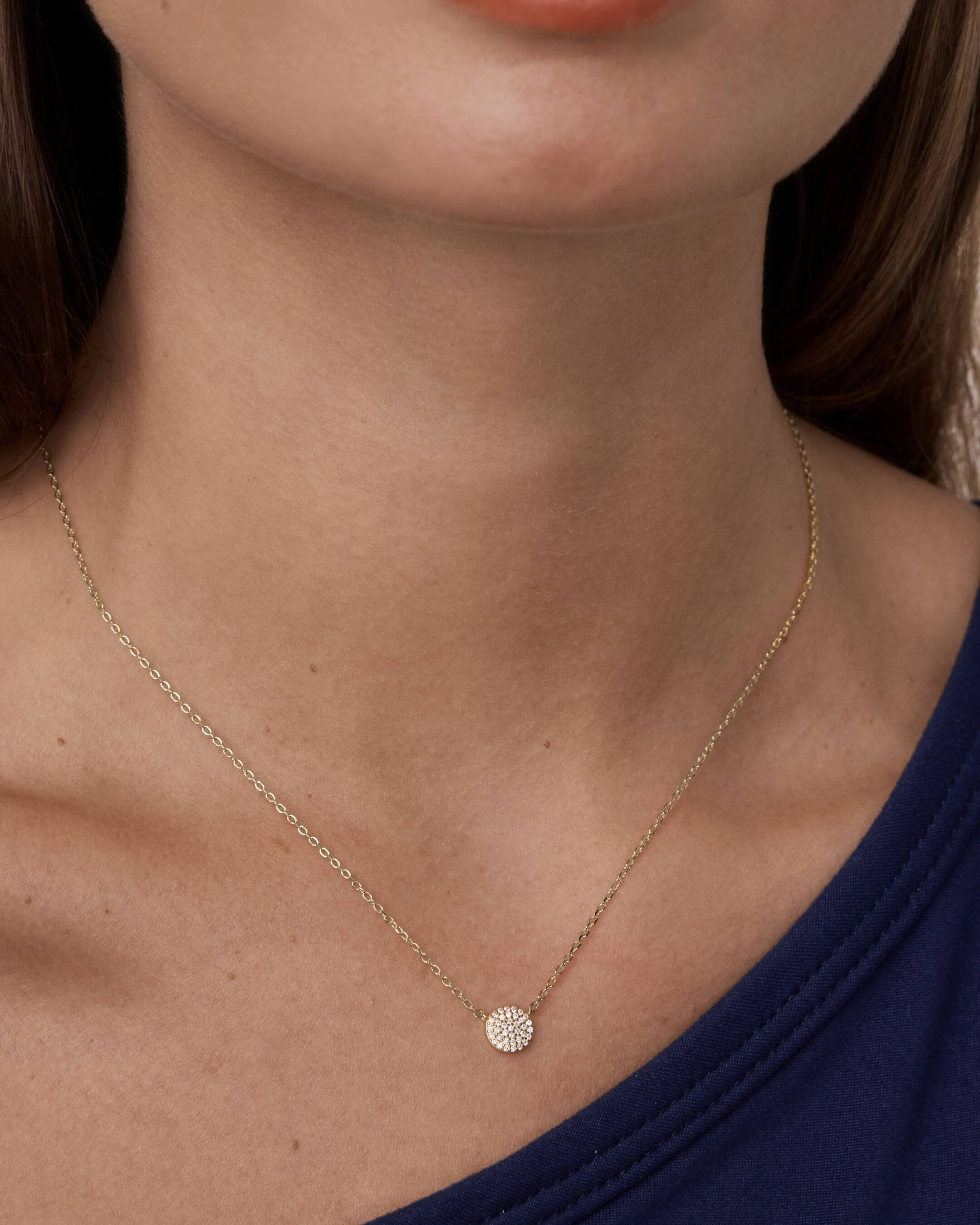 Pavé Moissanite Round Necklace