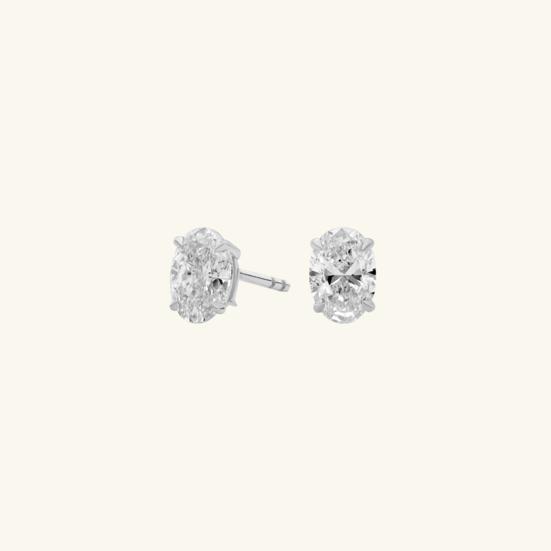 Oval Cut Moissanite Stud Earrings